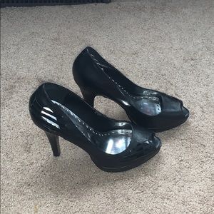 BCBGirls black peep toe pump